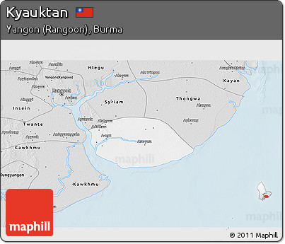 Silver Style 3D Map of Kyauktan