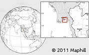 Blank Location Map of Kyauktan, highlighted country