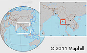 Gray Location Map of Kyauktan, highlighted parent region, within the entire country