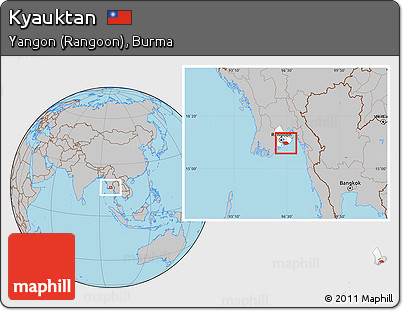 Gray Location Map of Kyauktan, highlighted parent region