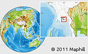 Physical Location Map of Kyauktan, highlighted country