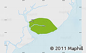 Physical Map of Kyauktan, single color outside