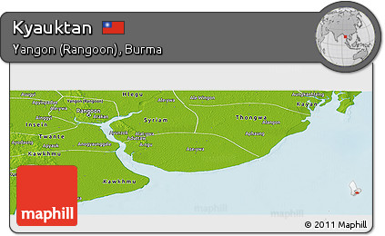 Physical Panoramic Map of Kyauktan