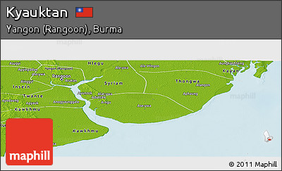 Physical Panoramic Map of Kyauktan