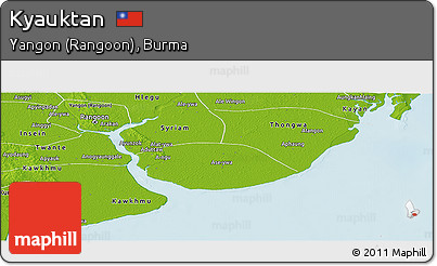 Physical Panoramic Map of Kyauktan