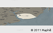 Shaded Relief Panoramic Map of Kyauktan, darken