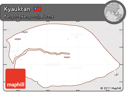 Classic Style Simple Map of Kyauktan, cropped outside