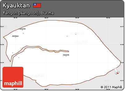 Classic Style Simple Map of Kyauktan, cropped outside