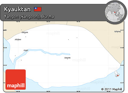 Classic Style Simple Map of Kyauktan