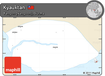 Classic Style Simple Map of Kyauktan, single color outside