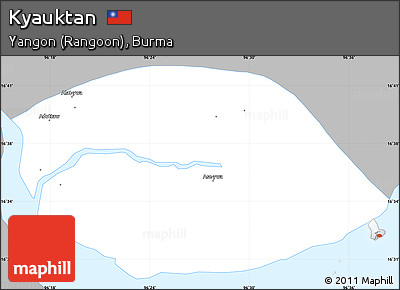 Gray Simple Map of Kyauktan, single color outside
