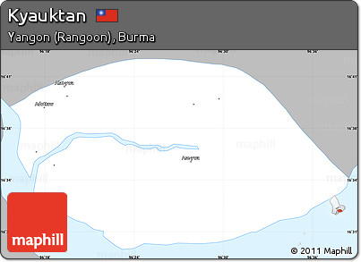 Gray Simple Map of Kyauktan, single color outside