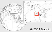 Blank Location Map of Yangon (Rangoon), within the entire country