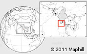 Blank Location Map of Yangon (Rangoon), highlighted country, within the entire country