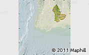 Satellite Map of Yangon (Rangoon), lighten