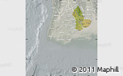 Satellite Map of Yangon (Rangoon), lighten, semi-desaturated