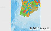 Satellite Map of Yangon (Rangoon), political outside