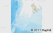 Shaded Relief Map of Yangon (Rangoon), single color outside