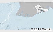 Gray Panoramic Map of Yangon (Rangoon), single color outside