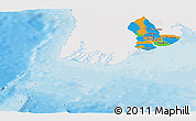 Political Panoramic Map of Yangon (Rangoon), single color outside