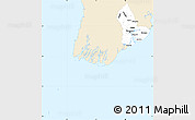 Classic Style Simple Map of Yangon (Rangoon), single color outside