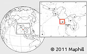 Blank Location Map of Taikkyi, within the entire country