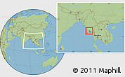 Savanna Style Location Map of Taikkyi, within the entire country