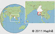 Savanna Style Location Map of Taikkyi, highlighted country, within the entire country