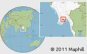 Savanna Style Location Map of Taikkyi, highlighted country