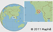 Savanna Style Location Map of Taikkyi, highlighted parent region