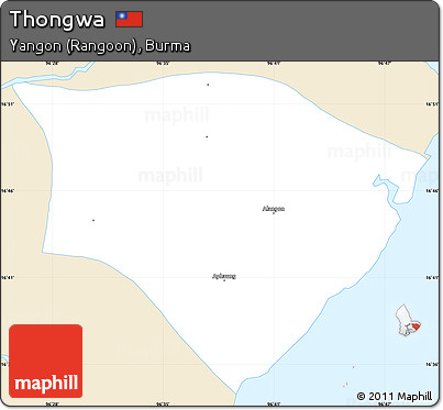 Classic Style Simple Map of Thongwa, single color outside