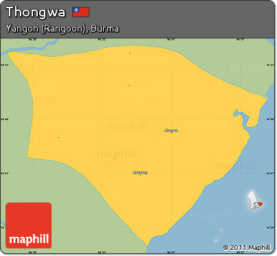 Savanna Style Simple Map of Thongwa, single color outside