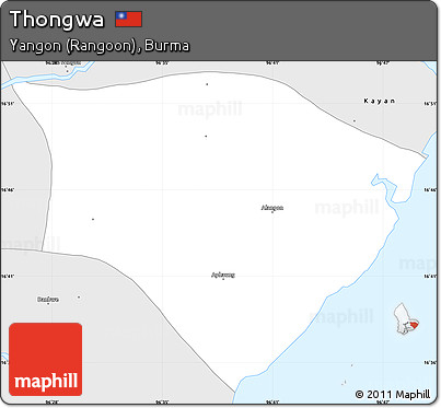Silver Style Simple Map of Thongwa