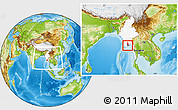 Physical Location Map of Twante, highlighted country, highlighted parent region, within the entire country