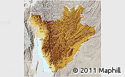 Physical 3D Map of Burundi, lighten, semi-desaturated