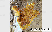 Physical 3D Map of Burundi, semi-desaturated, land only