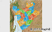 Political 3D Map of Burundi, satellite outside, bathymetry sea