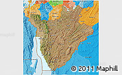 Satellite 3D Map of Burundi, political outside