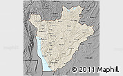 Shaded Relief 3D Map of Burundi, darken, desaturated