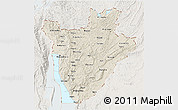 Shaded Relief 3D Map of Burundi, lighten