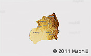 Physical 3D Map of Bubanza, cropped outside