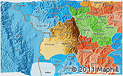 Physical 3D Map of Bubanza, political shades outside