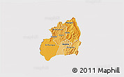 Political Shades 3D Map of Bubanza, cropped outside