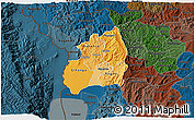 Political Shades 3D Map of Bubanza, darken