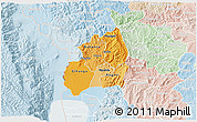 Political Shades 3D Map of Bubanza, lighten