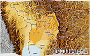 Political Shades 3D Map of Bubanza, physical outside