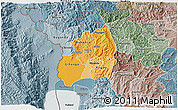 Political Shades 3D Map of Bubanza, semi-desaturated
