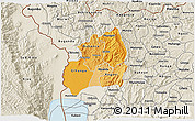 Political Shades 3D Map of Bubanza, shaded relief outside