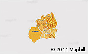 Political Shades 3D Map of Bubanza, single color outside