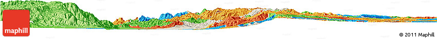 Shaded Relief Horizon Map of Bubanza, political outside